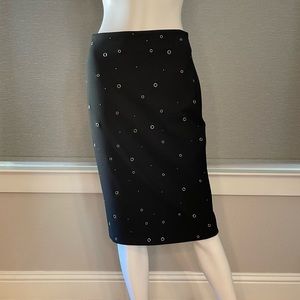 NWT Elizabeth and James Grommet Lima Pencil Skirt, Black, Size 6